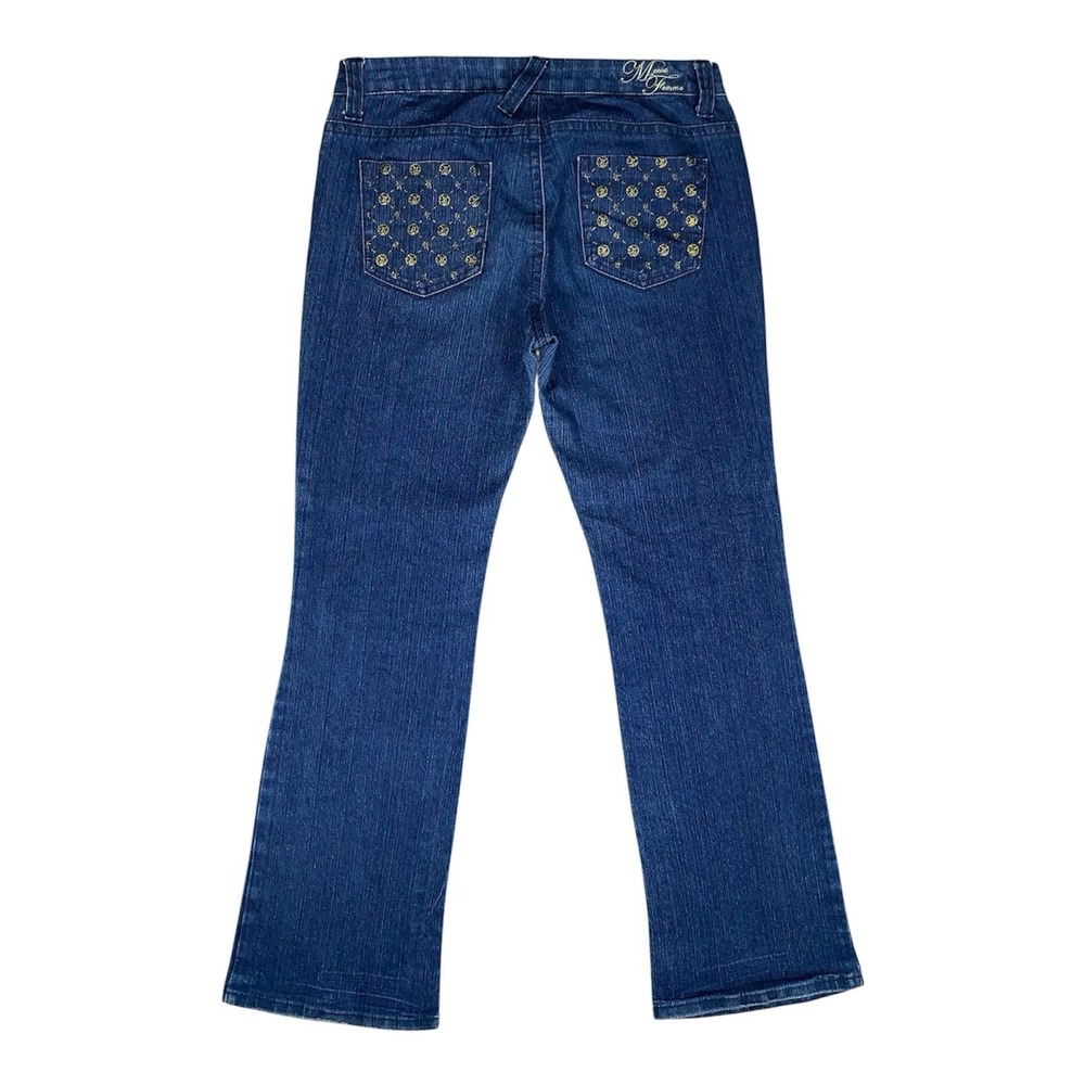 Mecca Femme Jeans Womens Bootcut Embellished Pockets Embroidered Denim 13/14